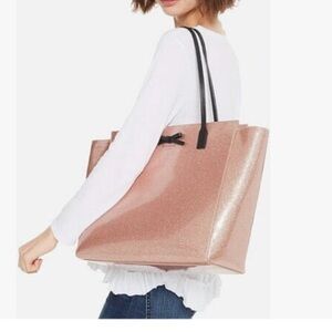 Kate Spade Taden Glitter Mavis Street Rosegold Tote WKRU3542 New With Tags